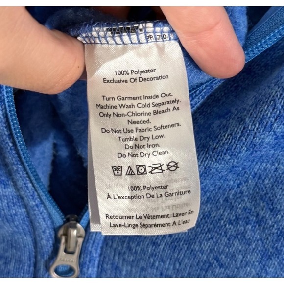 Eddie Bauer Womens XL Blue Fleece Full Zip Jacket Outdoor Activewear - Picture 4 of 10